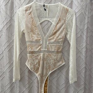 ASOS Sheer Lace Long Sleeve Bodysuit